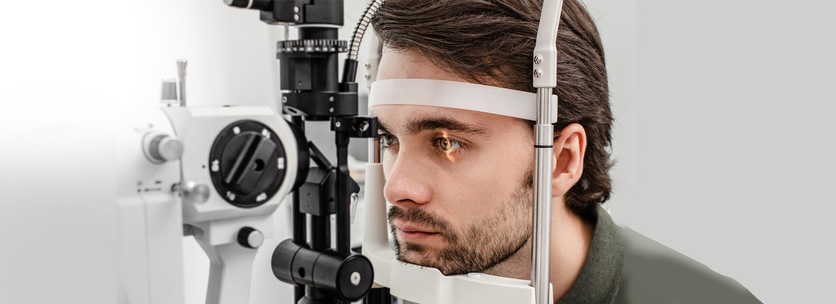 young man during eye exam in Fort Worth